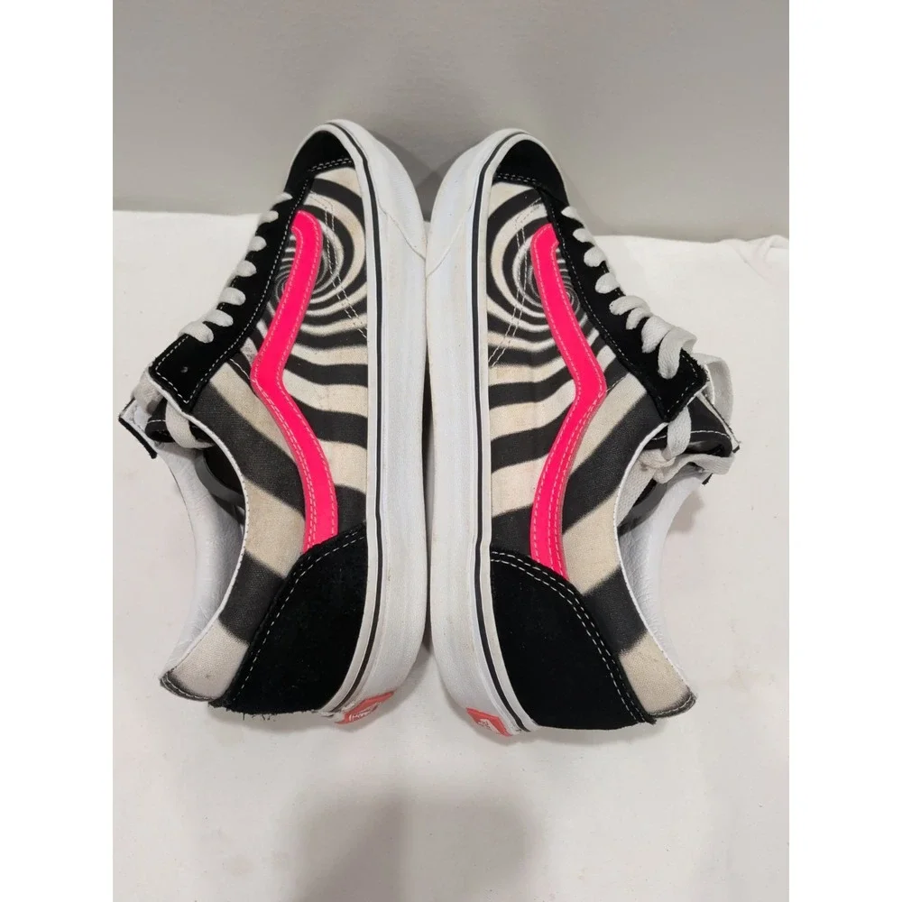 Vans Men's Style 36 Size M 10.5 W 12  Swirl Black Fiery Coral 721454